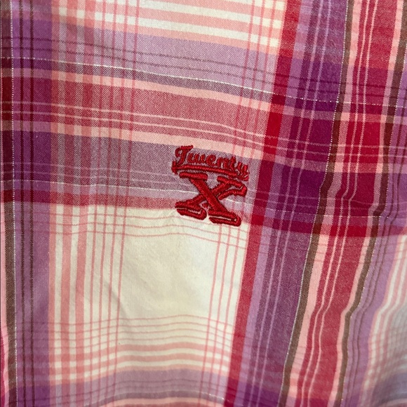 Wrangler Twenty X pink purple red plaid long sleeve western shirt Size XL - Picture 4 of 9